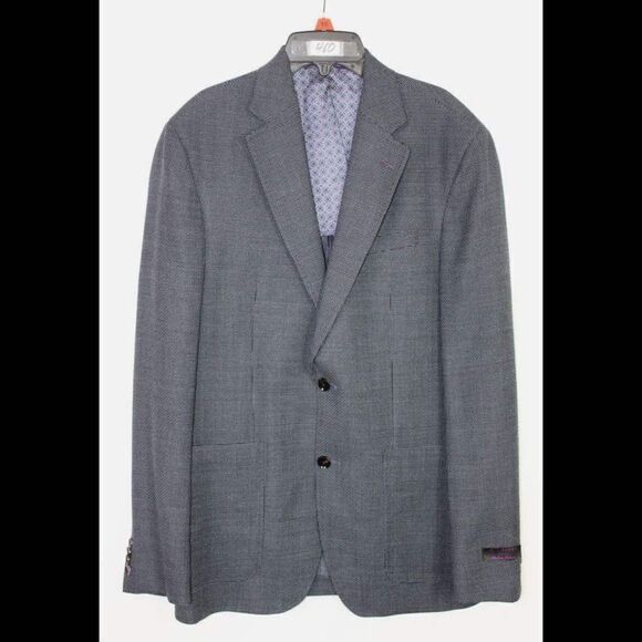 Ted Baker Endurance Blazer Men 40L Wool Suit Jacket Sport Coat - Picture 1 of 9
